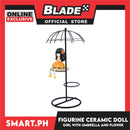 Gifts Figurine Ceramic Doll, Girl With Umbrella JC3302-B