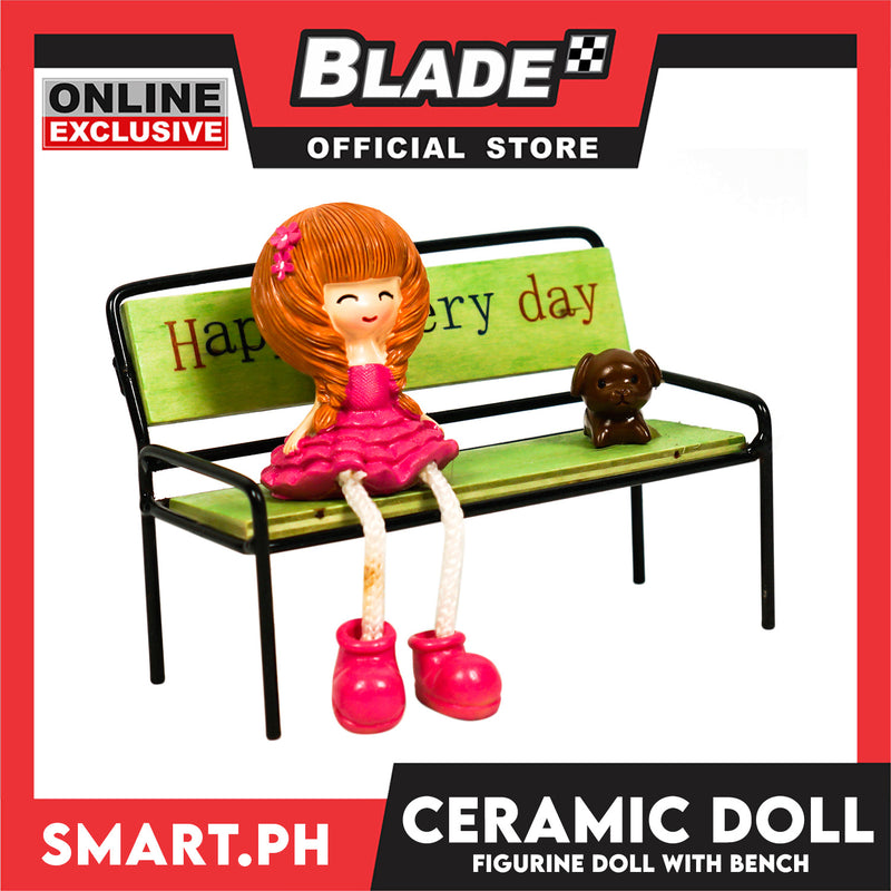 Gifts Ceramic Doll With Bench MB615B (Assorted Designs and Colors)