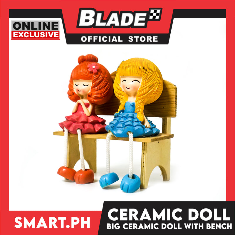 Gifts Ceramic 2 Dolls with Bench Figurine MB935B (Assorted Designs and Colors)