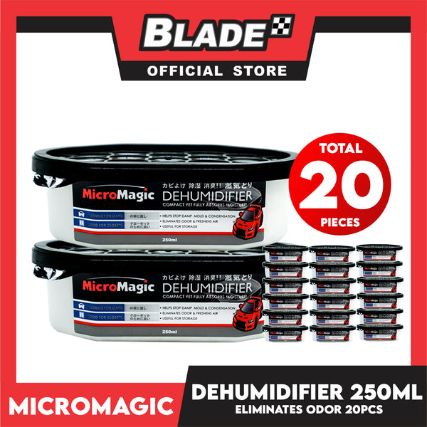 20pcs Micromagic Dehumidifier 250ml -Eliminates Musty Odor, Suitable for your car & closets