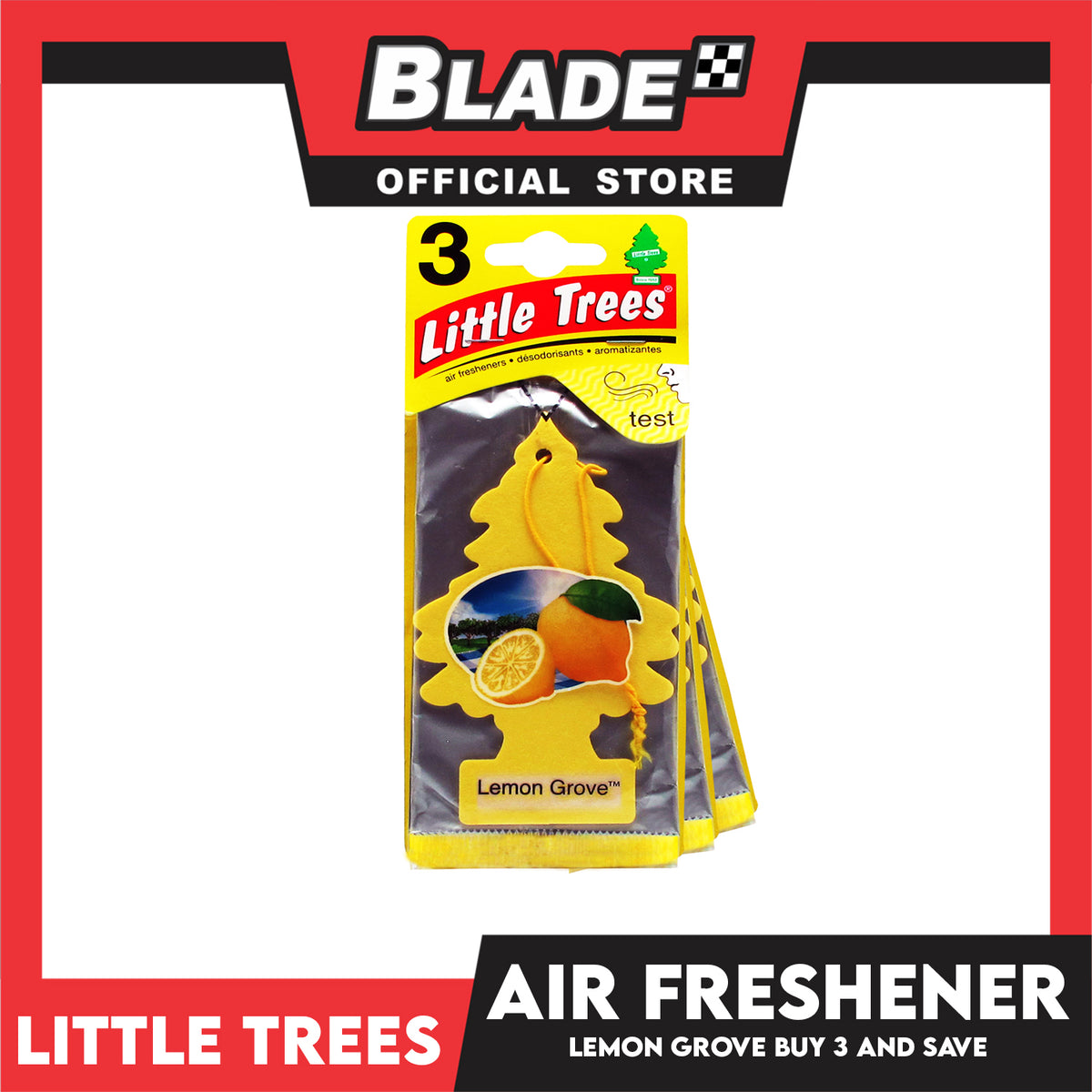 Little Trees Car Air Freshener U3S-32094 Lemon Groove (Set of 3) Hanging Tree Provides Long Lasting