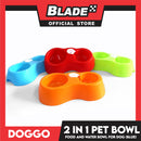 Doggo 2 in 1 Pet Bowl Food and Drinking Bowl (Blue)