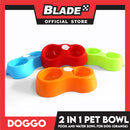 Doggo 2 in 1 Pet Bowl Food and Drinking Bowl (Orange)