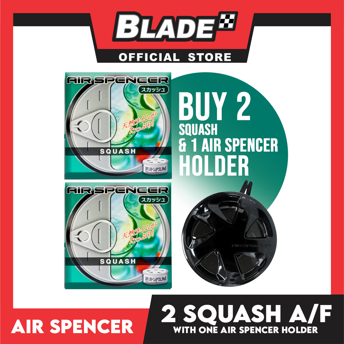 2pcs Air Spencer Eikosha Car Air Freshener with 1pc Holder (Squash) Heavy Duty, Last Long