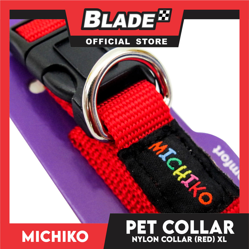 Michiko Nylon Collar Red (Extra Large) Pet Collar