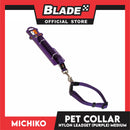 Michiko Nylon Collar Lead Set Purple (Medium) Dog Pet Collar