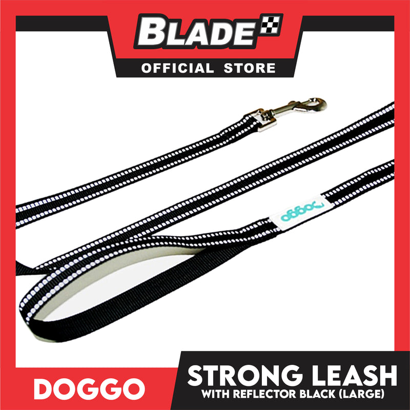 Doggo Strong Leash with Reflector (Black) Comfortable Dog Leash