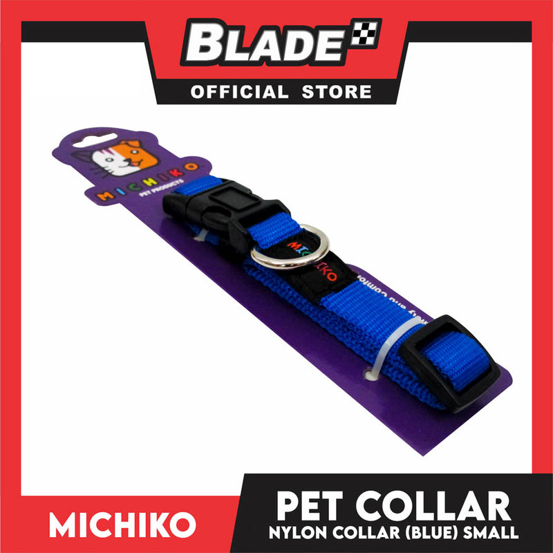 Michiko Nylon Collar Blue (Small) Pet Collar