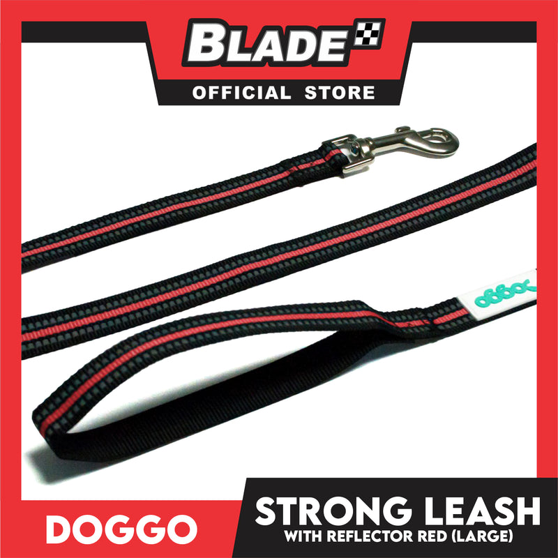 Doggo Strong Leash with Reflector (Red) Comfortable Dog Leash