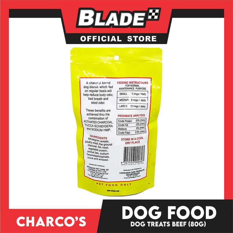 Charco's Dog Treats 80g (Beef Flavor) Reduce Body Odor, Bad Breath And Stool Odor And Improves Dog Dental Hygine