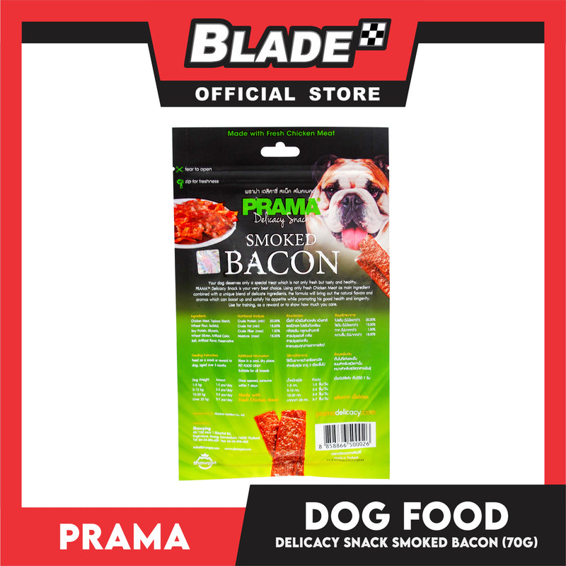 Prama Delicacy Snack Smoked Bacon 70g Dog Treats