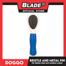 Doggo Bristle And Metal Pin Brush (Large) Non-Slip Handle For Your Dog