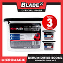 3pcs Micromagic Dehumidifier 500ml- Eliminates Musty Odor, Suitable for your car & closets