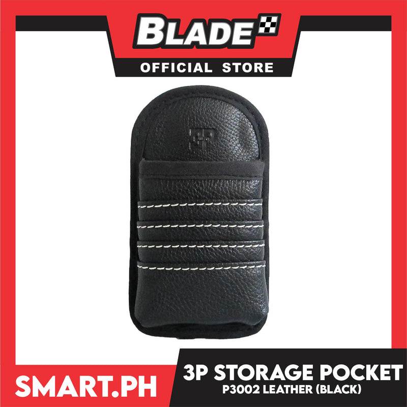 3P Auto Accessories Storage Pocket Leather P3002 (Black)