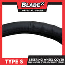Type S Real Leather Steering Wheel Cover T02485 (Black)