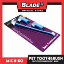 Michiko 3pcs Pet Toothbrush Set (Blue) Pet Finger Brush, Pet Finger Gum Massager, Pet Dental Care