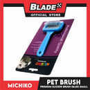 Michiko Slicker Brush Blue Color (Small) Pet Brush, Pet Grooming