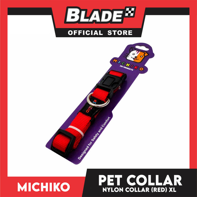 Michiko Nylon Collar Red (Extra Large) Pet Collar