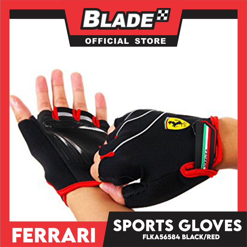 Ferrari Sports Gloves FLKA56584 Medium Black/Red (Pair)