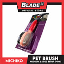 Michiko Premium 2 Sided Pet Brush (Pink) Pin And Bristle Brush In One