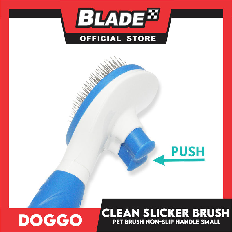 Doggo Easy Clean Slicker Brush Self Cleaning Brush (Small)