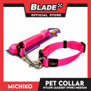 Michiko Nylon Collar Lead Set Pink (Medium) Dog Pet Collar