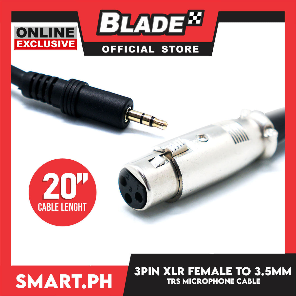 XLR 3pin Female to 3.5mm TRS Male Audio Cable Microphone Cord for BM800, V8 Sound card, Studio, Microphone, Mic and Karaoke Speaker