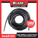 2 meters Cable Spiral Wrap Band Wire Tube Cord Management 5mm CS-6 (Black)