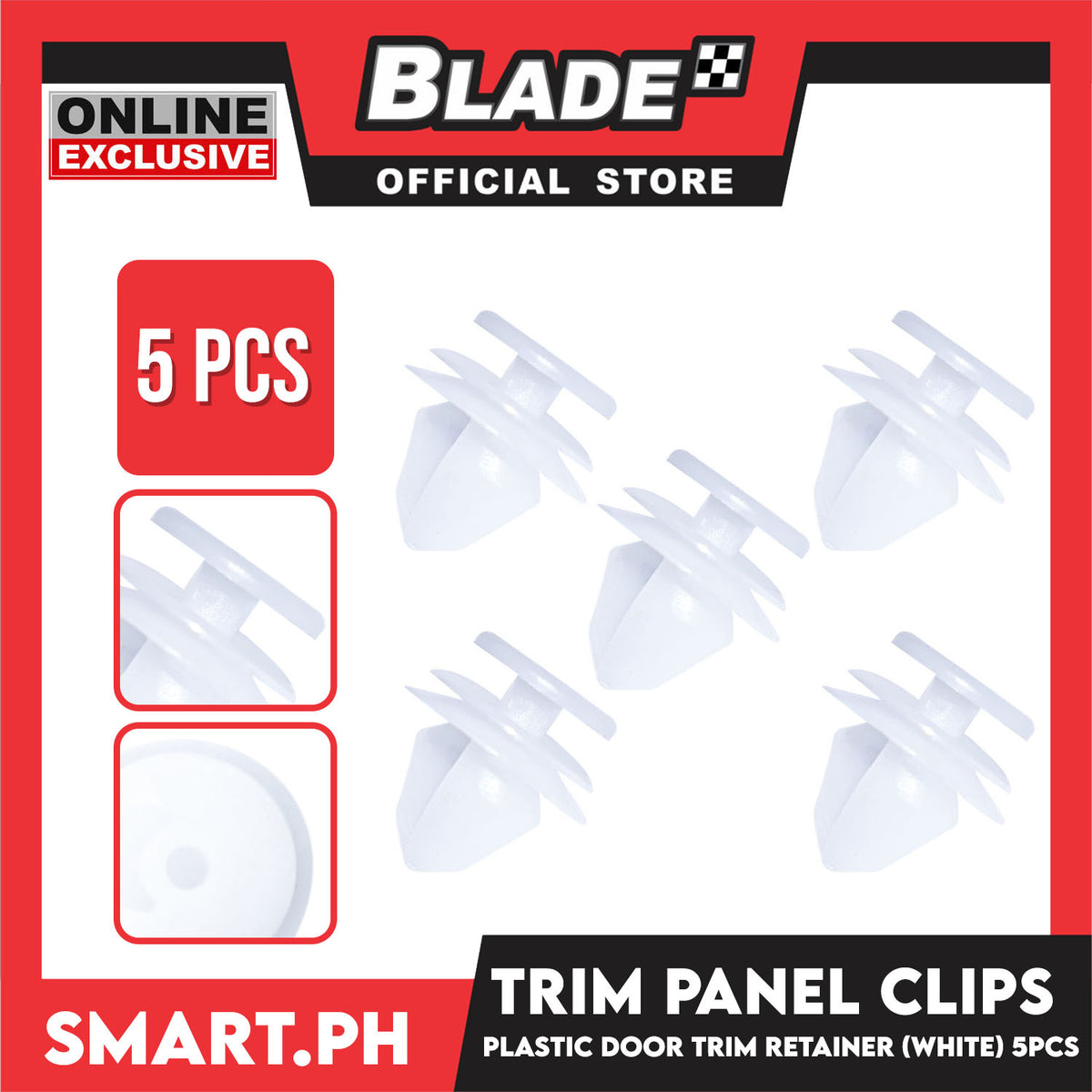5pcs Auto Fastener Door Trim Panel Clips (White) Plastic Door Trim Retainer, Universal Type Car Door Panel Fastener Car Interior Trim Fixed Clips Automobile Supplies