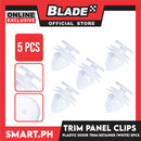 5pcs Auto Fastener Door Trim Panel Clips (White) Plastic Door Trim Retainer, Universal Type Car Door Panel Fastener Car Interior Trim Fixed Clips Automobile Supplies