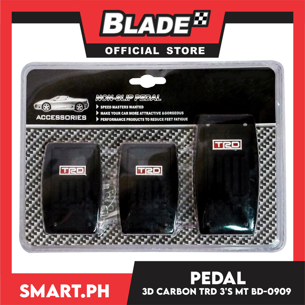 Pedal Pad 3D Carbon TRD 3'S M/T BD-0909 (Black)