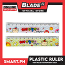 Gifts Ruler Plastic Transparent With Printed Designs 3011 (Assorted Colors)