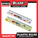 Gifts Ruler Plastic Transparent With Printed Designs 3011 (Assorted Colors)