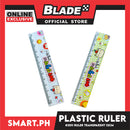 Gifts Ruler Plastic Transparent With Printed Designs 3011 (Assorted Colors)
