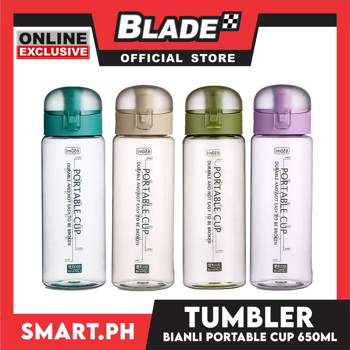 Gifts Tumbler Portable Bianli 650ml Item Code 1275 (Assorted Designs and Colors)