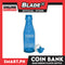Gifts Plastic Bottle Coin Bank Bear Cap Design Blue Color