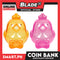 Gifts Coin Bank Plastic Transparent Bird Design AP1413 (Assorted Designs and Colors)