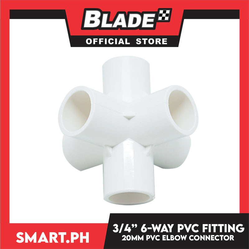 Buy 10 Get 1 Free 6-Way PVC Fitting Pipe Elbow 20mm