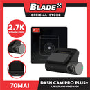 70Mai Dash Cam A500 Pro Plus+ 1944P Resolution And 5-Megapixel Camera 2.7K Ultra HD Video, App Enabled, Dual Channel Recording, Buil-In Wifi And GPS