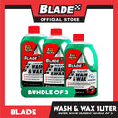 Blade Wash and Wax 1Liter (Bundle of 3)- Removes Dirt, Clean and Shine Your Car Surface