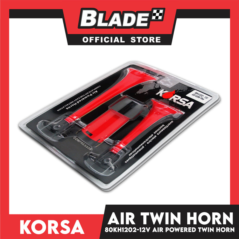 Korsa 80KH1202-12V Air Powered Twin Horn (Red)