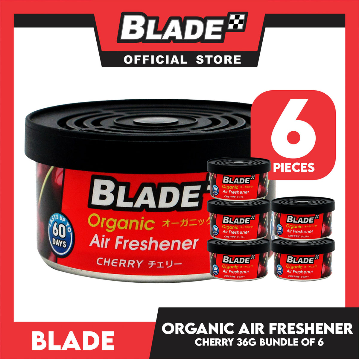6pcs Blade Organic Air Freshener Cherry 36g