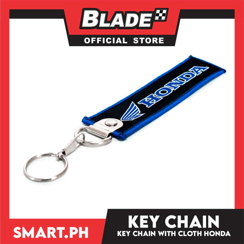 Blade Keychain Cloth Tag Honda Blue and Black
