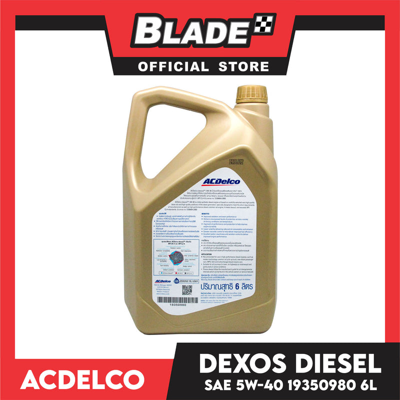ACDelco Dexos2 Advance Fully-Synthetic Engine Oil Diesel SAE 5W-40 19350980 6L