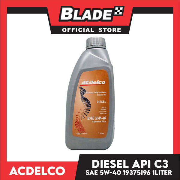ACDelco Advance Fully Synthetic Diesel ACEA C3 SAE 5W-40 Supreme Plus 19375196 1Liter
