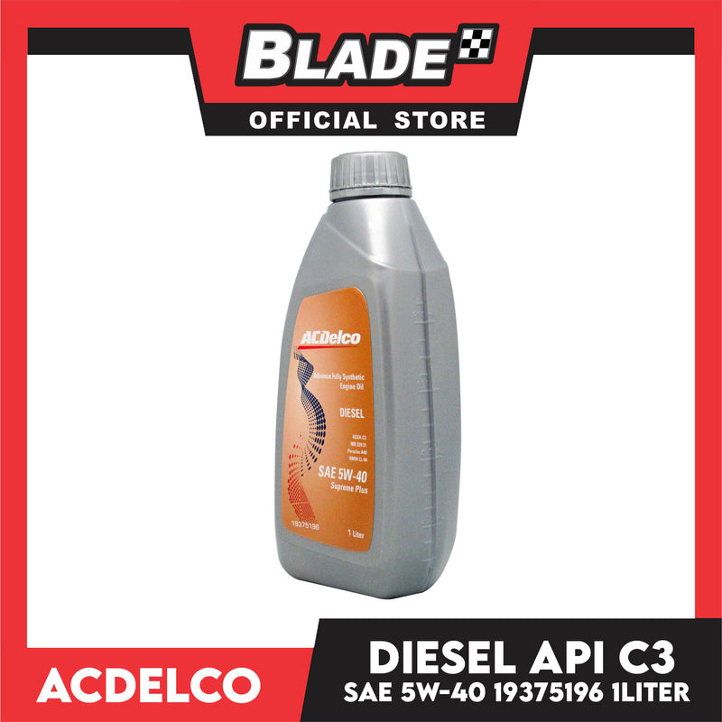 ACDelco Advance Fully Synthetic Diesel ACEA C3 SAE 5W-40 Supreme Plus 19375196 1Liter