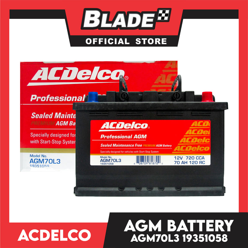ACDelco Professional AGM Sealed Maintenance Free Premium AGM Battery AGM70L3 19351058