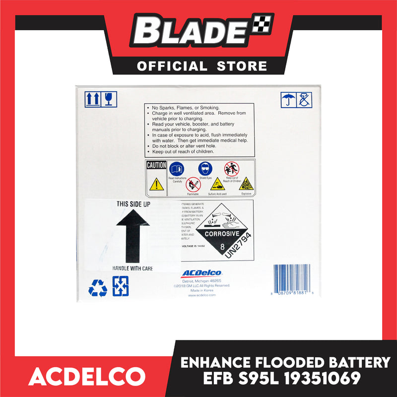 ACDelco Sealed Maintenance Free Premium Enhance Flooded Battery EFB S95L 19351069 Full Frame Technology