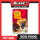 Pet One Adult Wet Canned Dog Food 405g (Chunks In Gravy With Beef, Choice Cuts)