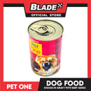 Pet One Adult Wet Canned Dog Food 405g (Chunks In Gravy With Beef, Choice Cuts)